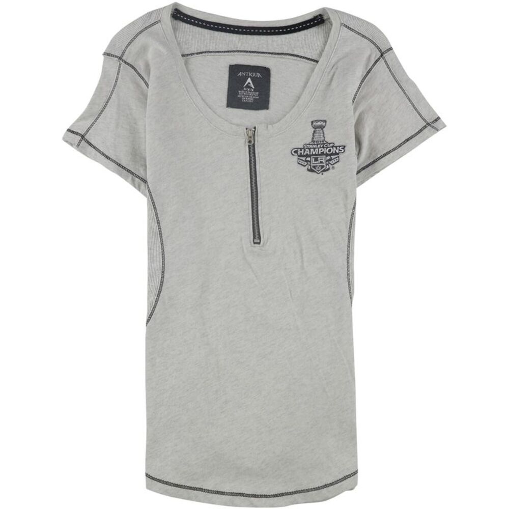 Antigua Womens LA Kings 2014 Stanley Cup Champions Graphic T-Shirt, Grey, S, DM